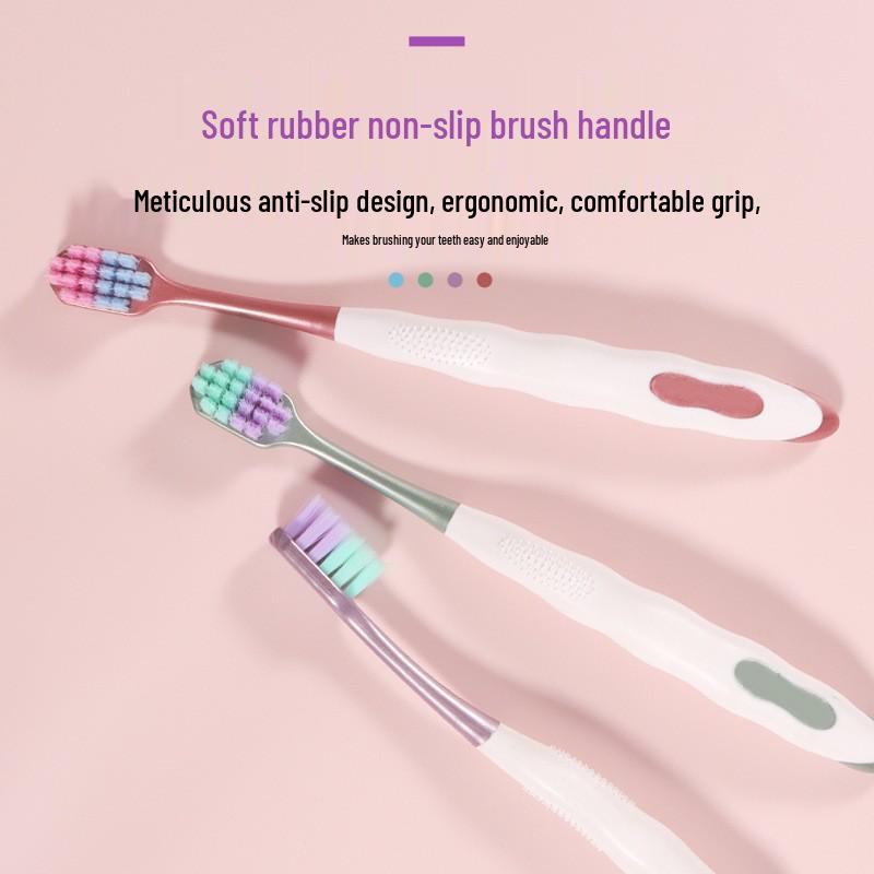 Premium Soft Bristle Adult Toothbrush Set - Wide Head, Gum Protection, Family Pack
