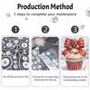 Christmas Pearl Painting Kit Handmade DIY Home Decoration Painting Cupcake Red Bow Holly Berry Winter Holiday Ornament Artwork
