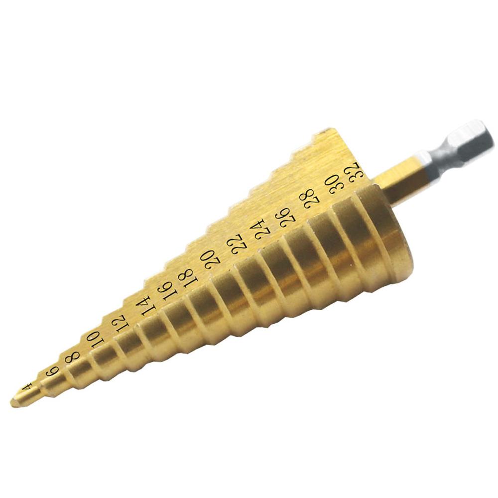 4-12 4-20 4-32mm HSS Titanium Step Drill Bit Conical Stage Drill For Metal Wood High Speed Stepped Drill Set Power Tools