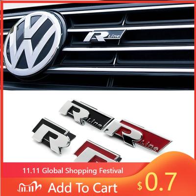 For VW 3D Metal Badge Body Sticker Front Grill Trunk Auto Emblem For Volkswagen VW R-line R GTI Polo Golf 5 6 7 MK8 Touareg Pa