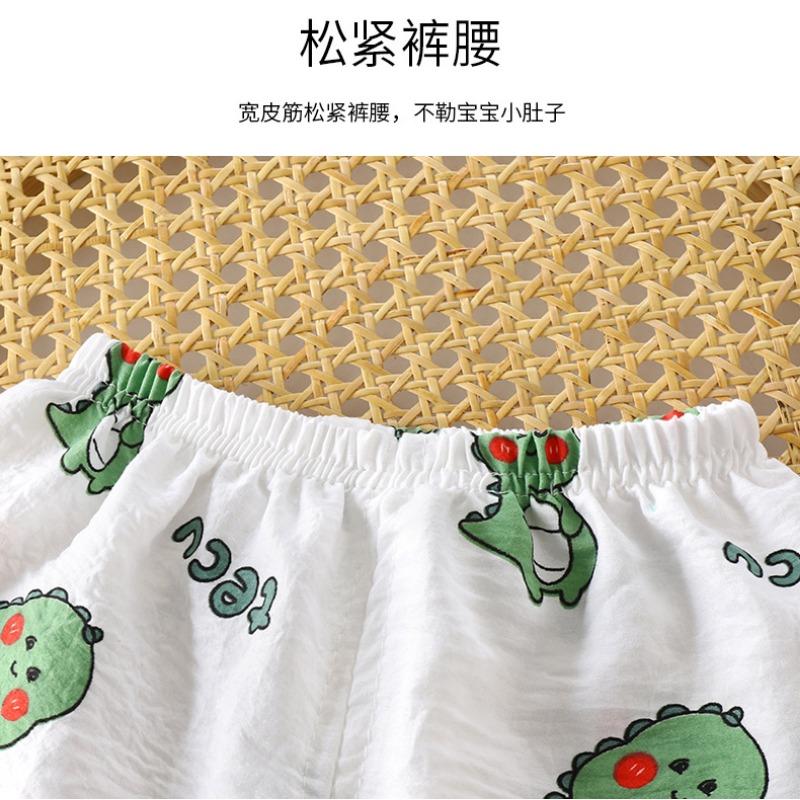 Kids Two Piece Short Sleeve Shorts Homewear Pajama Set For Boys And Girls