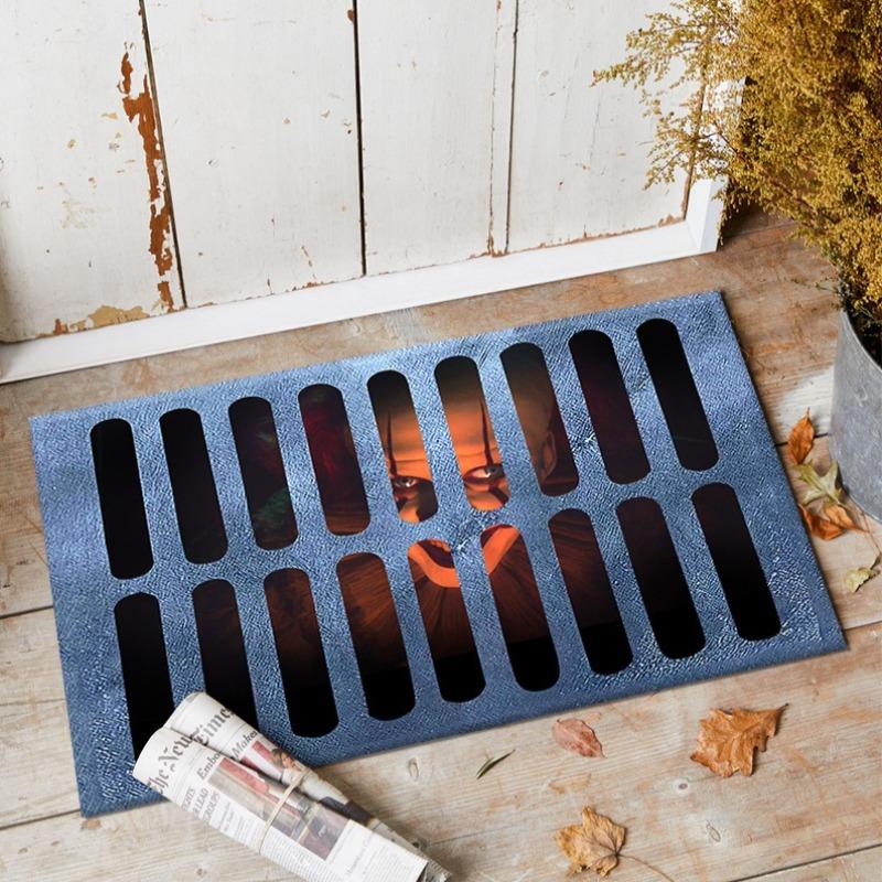 Halloween Non Slip Pumpkin Floor Mat Scary Bathroom Carpet for Indoor Living Room Kitchen Halloween Party Decoration Rug