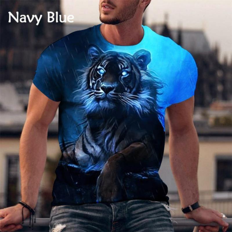 Tiger Series 3D Printed Men's Casual Short Sleeved T-shirt Men's T-shirt
