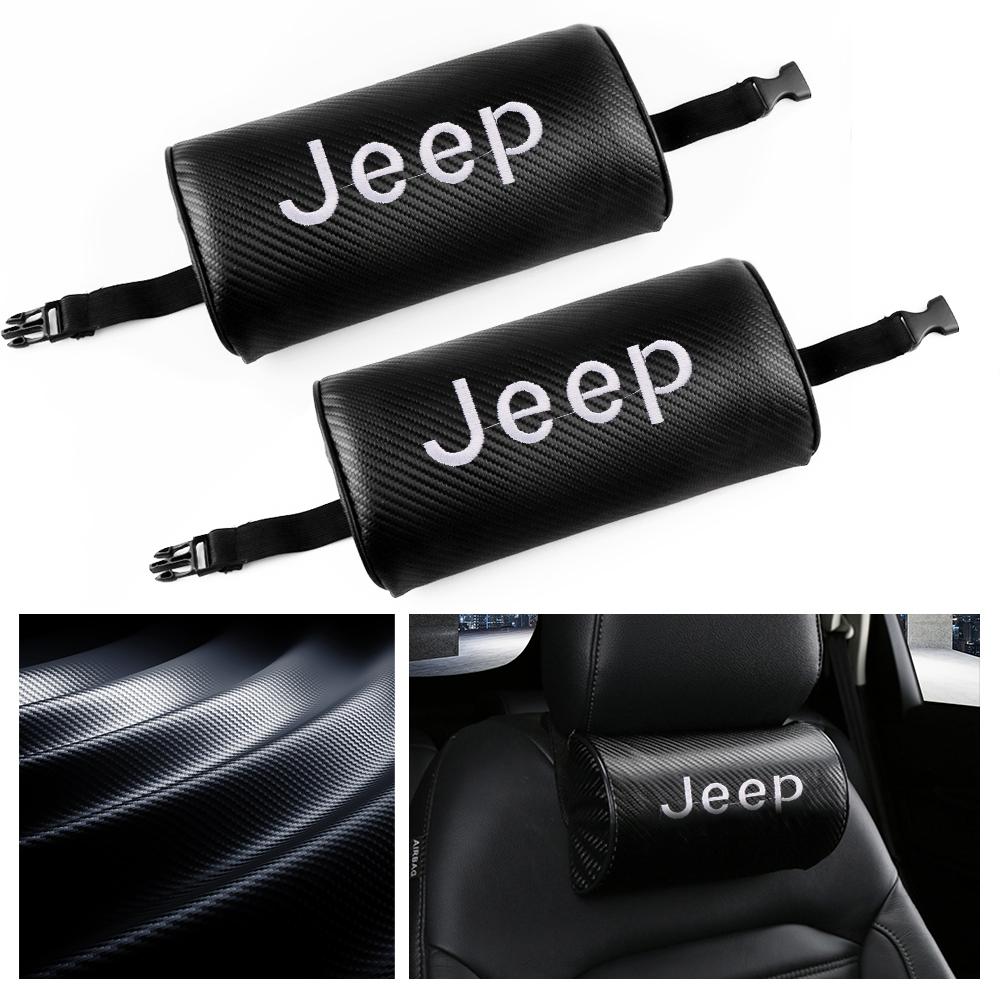 Car Headrest Neck Pillow Auto Seat Head Neck Rest Cushion Accessory For Jeep Renegade Wrangler jk Compass Grand Cherokee Rubicon ANP1