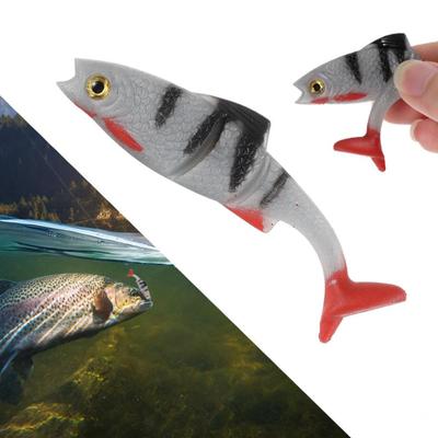 1/2/3 Stück 8CM Weicher Künstköder Paddelschwanz Silikon Bionischer Schwimmköder Realistische 3D-Augen Schwimmköder Salzwasser Süßwasser Angelzubehör