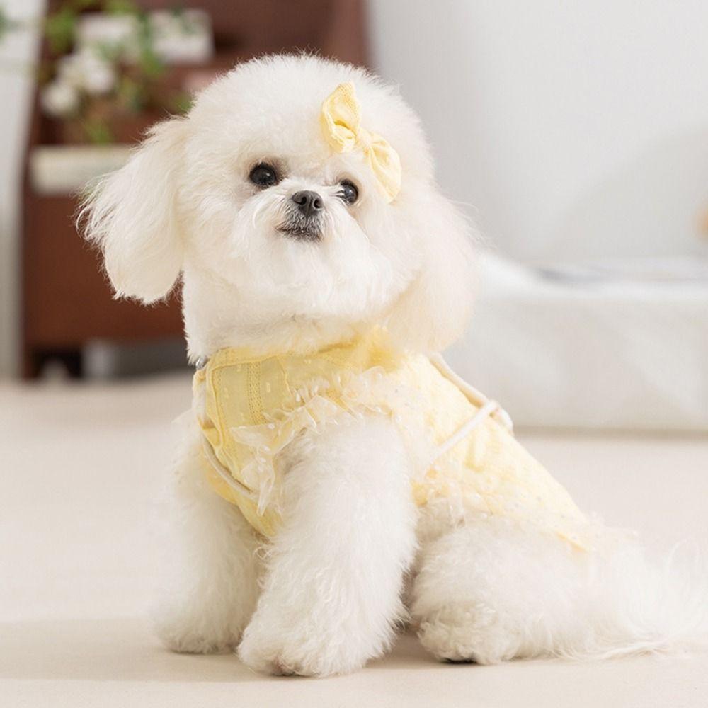 Thin Pet Lace Dress Comfortable Dog Cooling Vest Cat Princess Skirt for Spring Summer