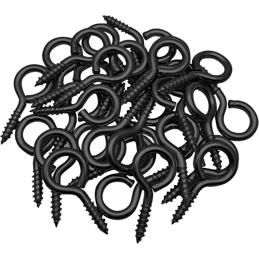 5-50 ks Šroubovací očka Heavy Duty 12# 14# 16# Černý pozinkovaný 1#-5# Kovové malé očka Šrouby pro zavěšení světel DIY Šperky