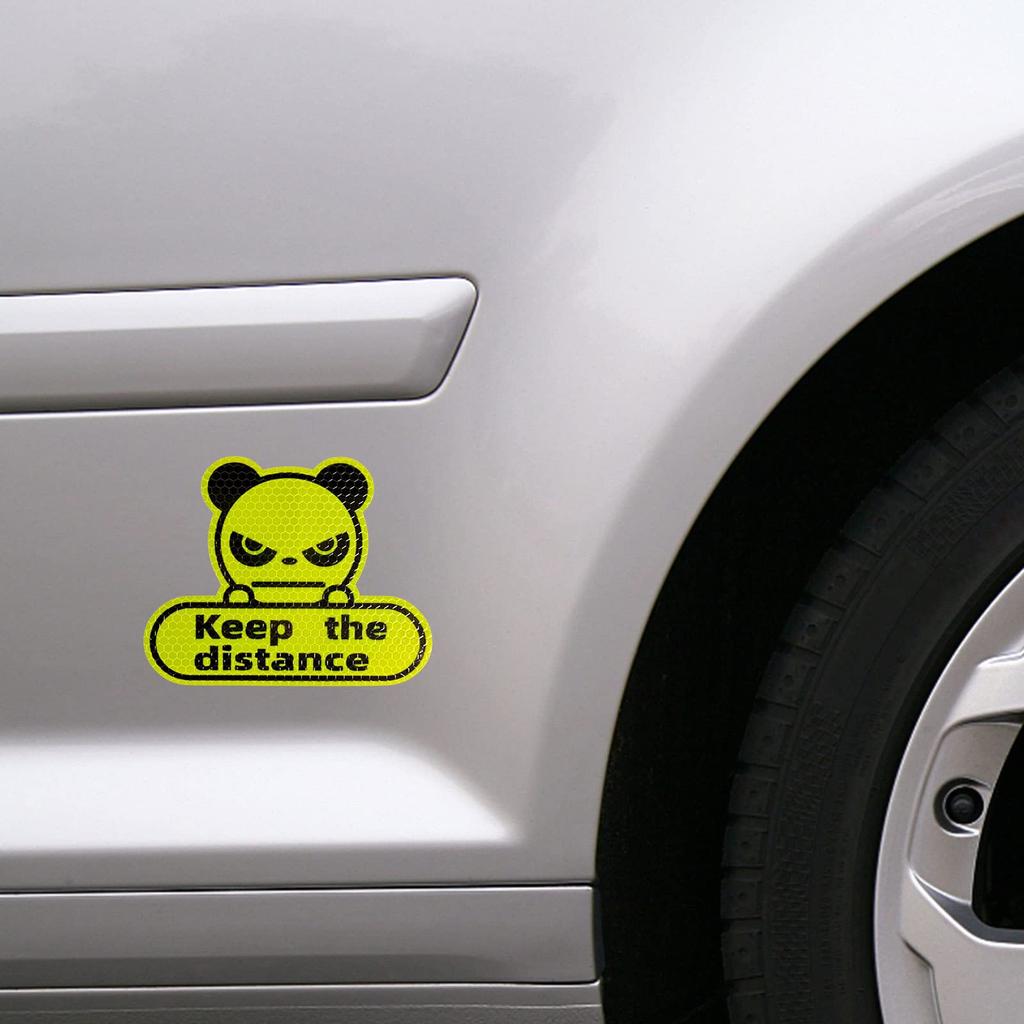Reflective Car Decal, Distance Sticker, High Visibility Panda Sticker, Adhesive Car Accessories, Outdoor, Travel, Driving