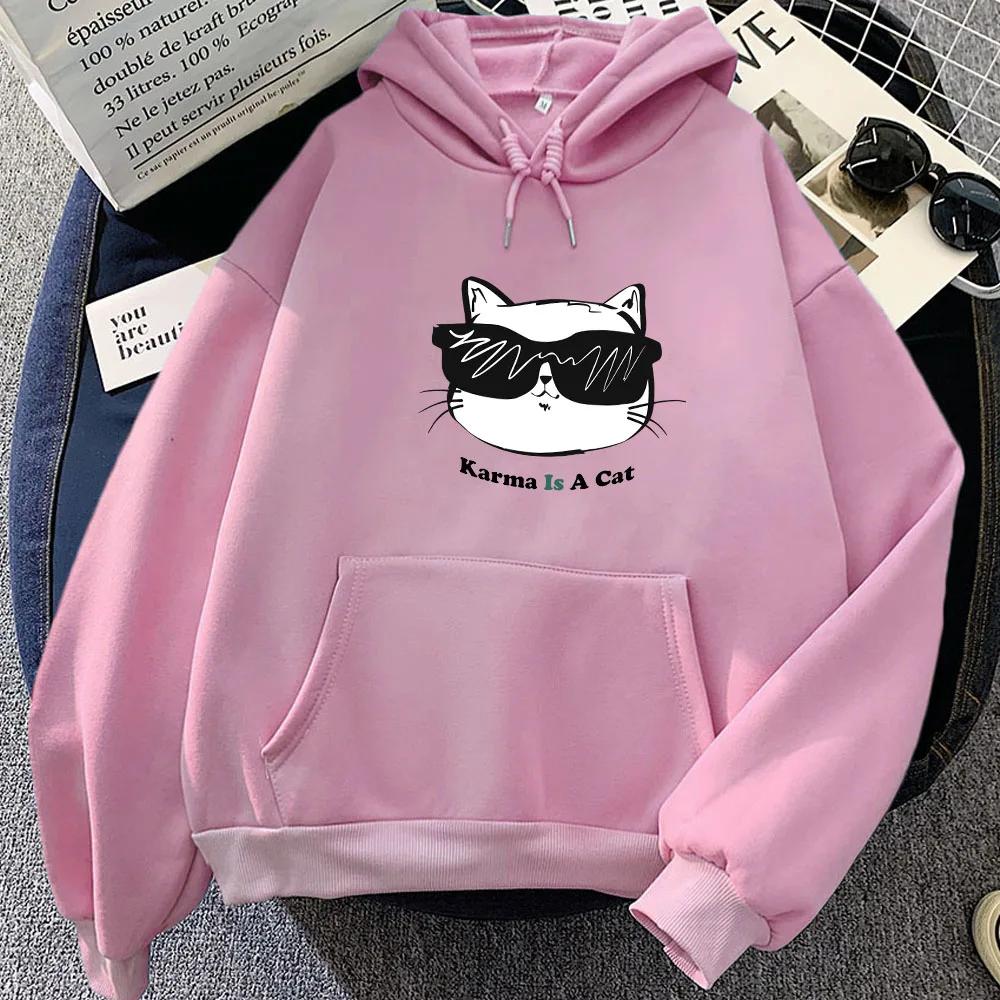 The Eras Tour Karma Is A Cat Hoodies Women Fashion Sweatshirts Sweater Kawaii Coat Female Clothing Harajuku Tracksuits