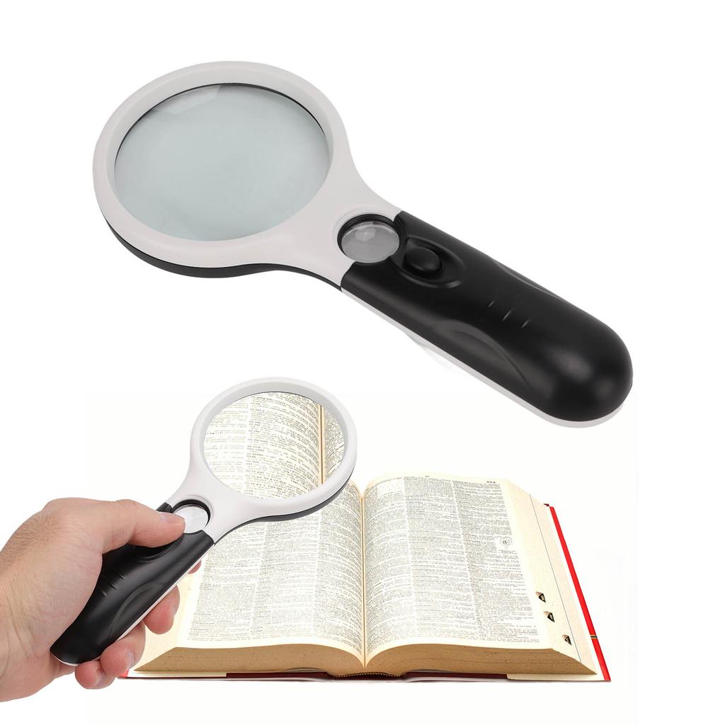 Lighted Magnifying Glass LED Light Acrylic Double Optical Lens High Transparency Portable Magnifying