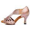 Satin Latein Tanzschuhe für Damen Erwachsene Sexy High Heels Strass Ballroom Tanzschuhe Tango Salsa mit Absatz 7,5cm