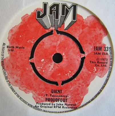 7inch Record PROUDFOOT - Giant JAM33 Jam 1973 UK Rock Used