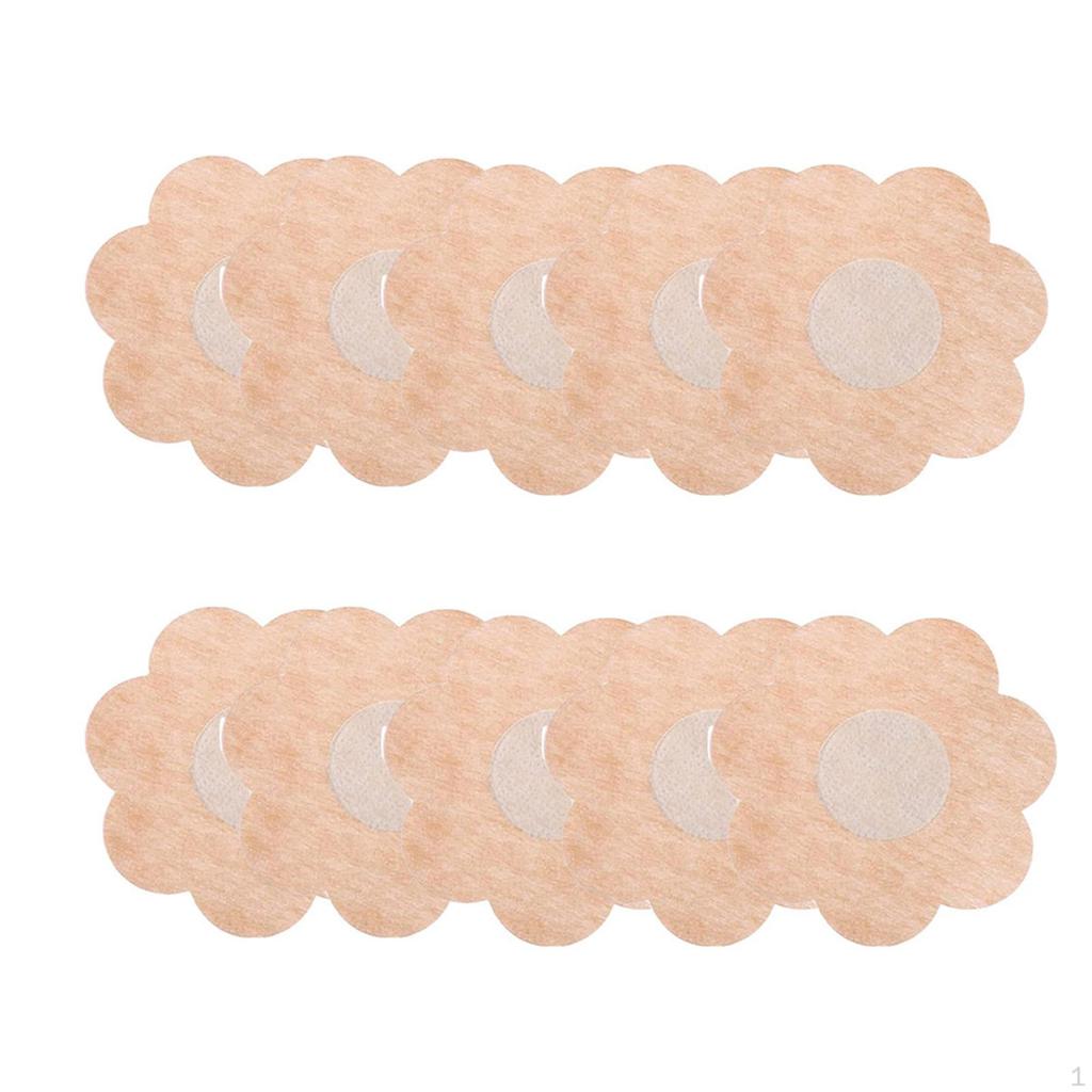 10 Pieces Chest Pasties Comfortable Plum Shaped Non Woven Fabric Underwear Backless Nipple Cover