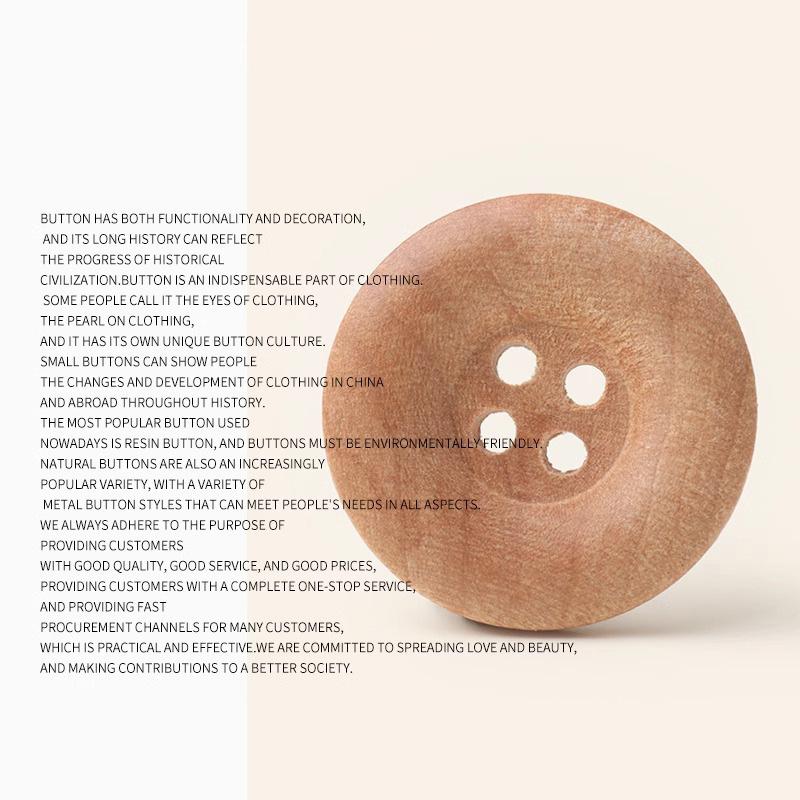 10Pcs Round Wood Clever Buttons, Japanese Natural Log Color Wood Shirt Buttons, Suit Cardigan Wooden Buttons Buttons
