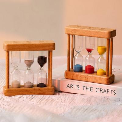 1/3/5 Minuten Moderne Holz Sanduhr Sanduhr Mini Heimdekoration Kreative Timer Sanduhr Kinder Zahnbürsten-Timer Zeitmesser