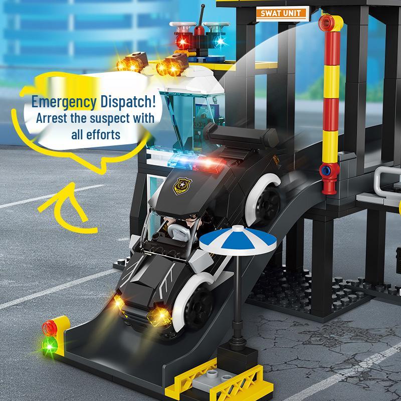Fang Cheng SWAT Police Car & Motorcycle Building Blocks - Educational Toy for Boys