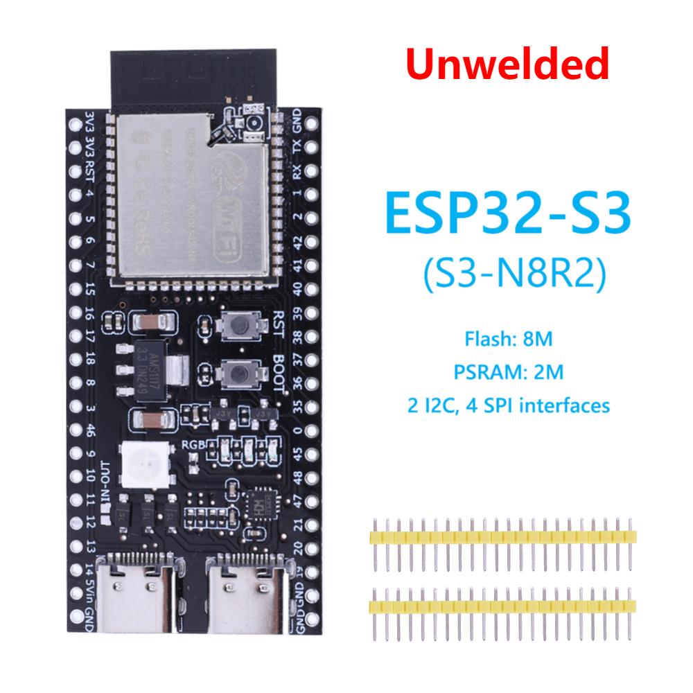 

ESP32 S3 Двостороння плата розробки Type-C Плата розширення WiFi 2,4 ГГц Модуль WiFi BT для Arduino 8 МБ PSRAM 16 МБ FLASH N16R8 44 контакти