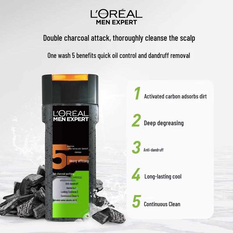 L Oreal Men s Anti-Dandruff Oak Charcoal Shampoo