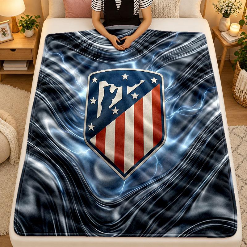 Flannel BlanketAtletico Madrid Warm Soft Throw Blanket for Indoor Sofa Bed Living Room Use