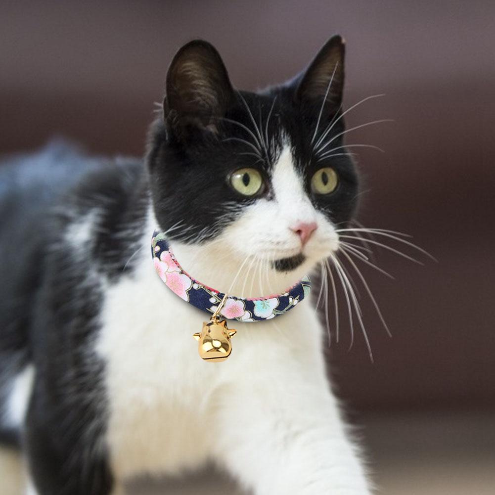 2 Stück Verstellbares Hunde Katzen Halsband Bedrucktes Halsband mit Glocke für Welpen Kätzchen Haustier Katze ZubehörS