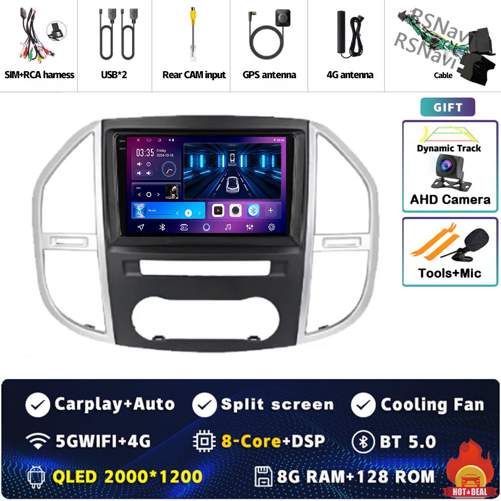 Android 14 Carplay For Mercedes Benz Vito 3 W447 2014 - 2020 GPS Navigation Multimedia Video Car Radio Stereo DSP Head Unit 2din