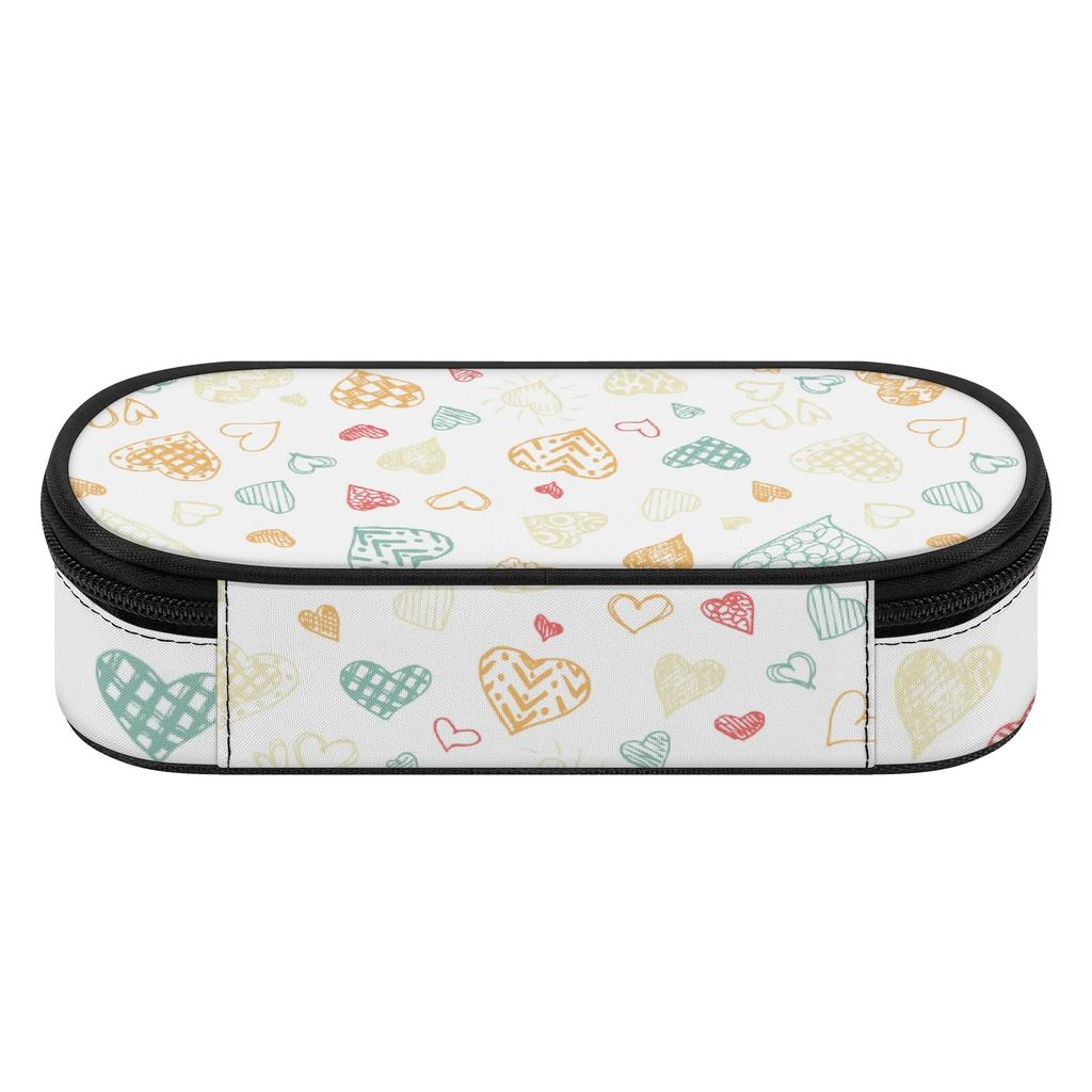Pencil Pouch Portable Durable 300D Polyester Zipper Closure with Mesh Pocket Removable Divider and Pen Slots for Everyday Study