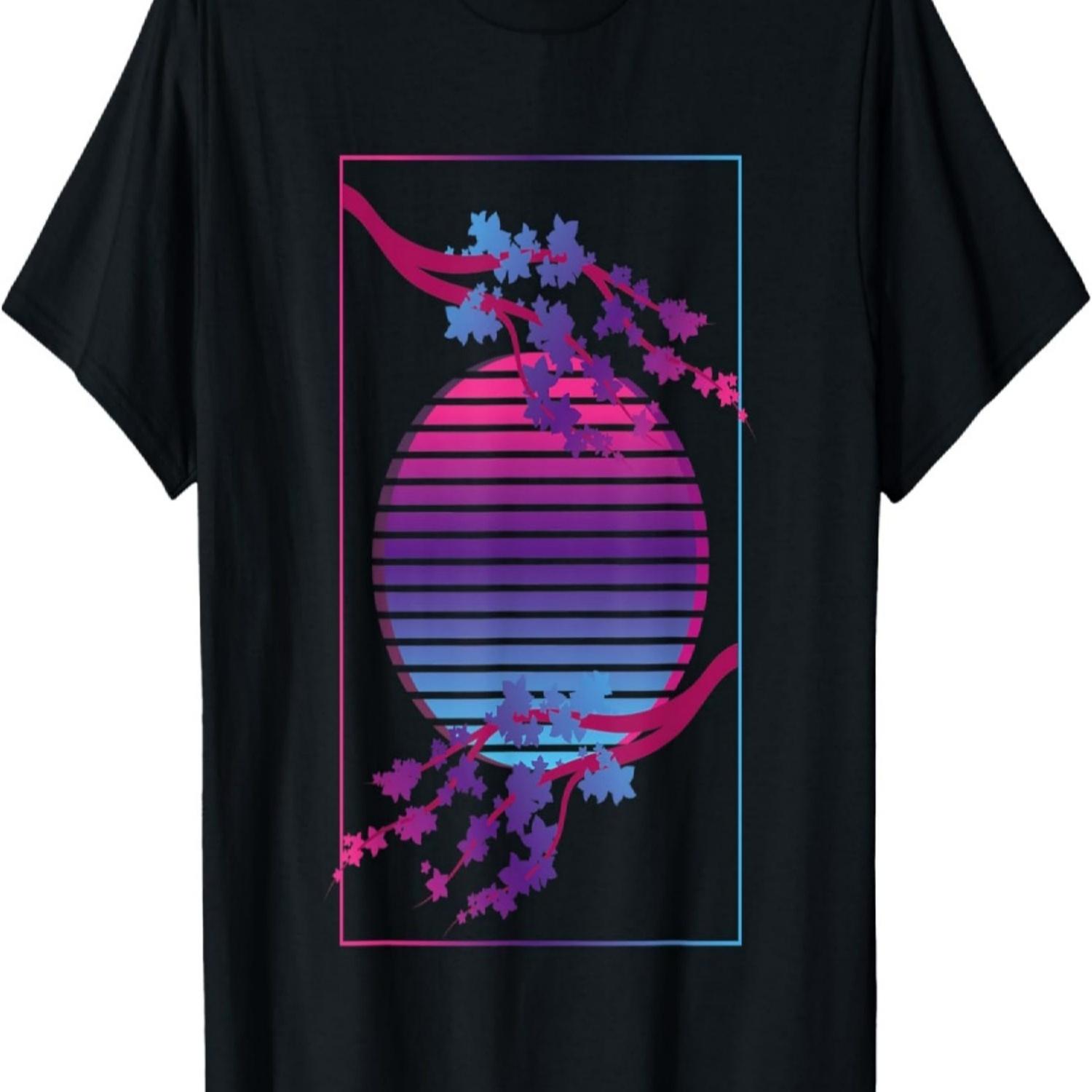 Pink Flower Blossom Japan Sakura Vaporwave Cherry Blossom T-Shirt S