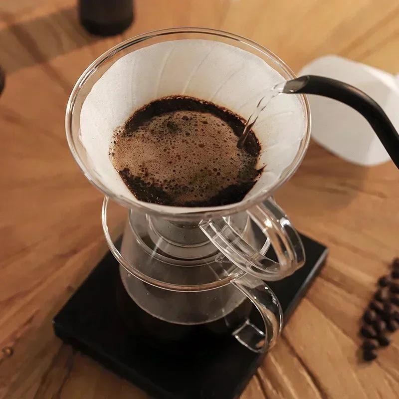Plastic Hand Brewed Coffee Filter Cup Reusable Espresso Coffee Dripper Funnel Barista Brewing Tool Funnel Filters Coffeeware