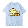 Cute Pompom Purin Cartoon T-Shirt Summer Short Sleeve 100% Cotton Kids' Tee Shirt Tops for Boys And Girls Cartoon Anime Couple