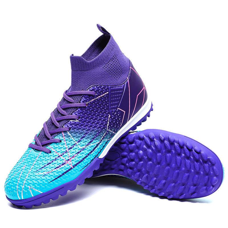 New High-top Football Shoes Spike Broken Nails Competition Training Shoes Boys and Girls Football Shoes