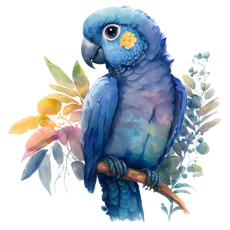 Hand Painted Parrot Wall Sticker For Home Decoration Waterproof Sticker Toilet Living Room Cabinet Refrigerator Home Decals M413