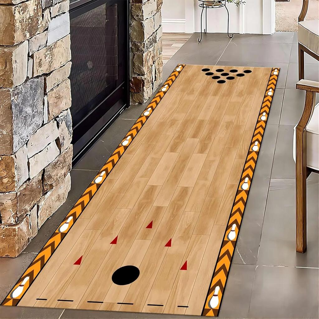 Kids Game Carpet Mat Rug Bowling Alley City Road Railway Track Design Home Decoration for Playroom Children Room Bedroom Decor