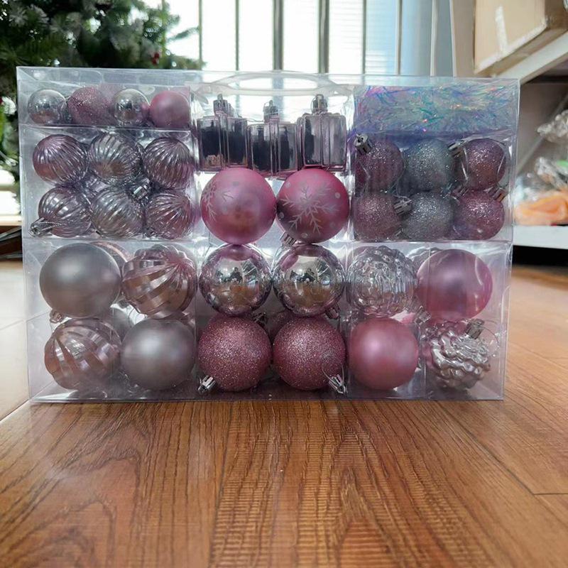 87-Piece Christmas Tree Decoration Set: Plastic Ornaments & Hanging Balls