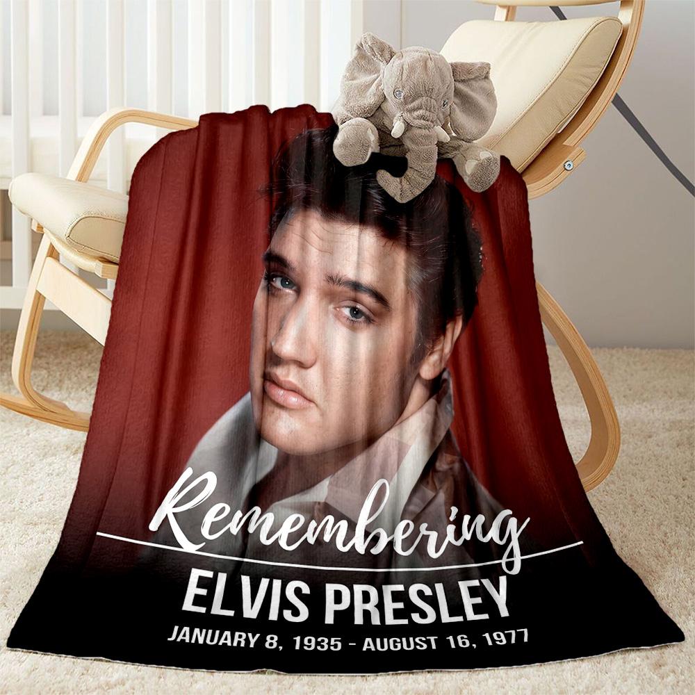 Elvis Presley Guitar Performance Blanket Ultra-Soft Perfect for Couch Bed Picnics for All Seasons Stylish Decor Gift for Travel Home Birthdays