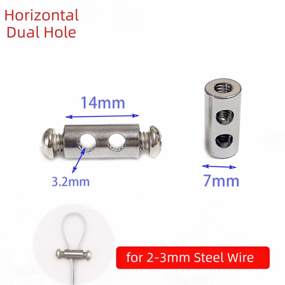 10Pcs Adjustable Cable Clamp Double Hole Cable Locker Steel Cable Fastener  Industrial Construction