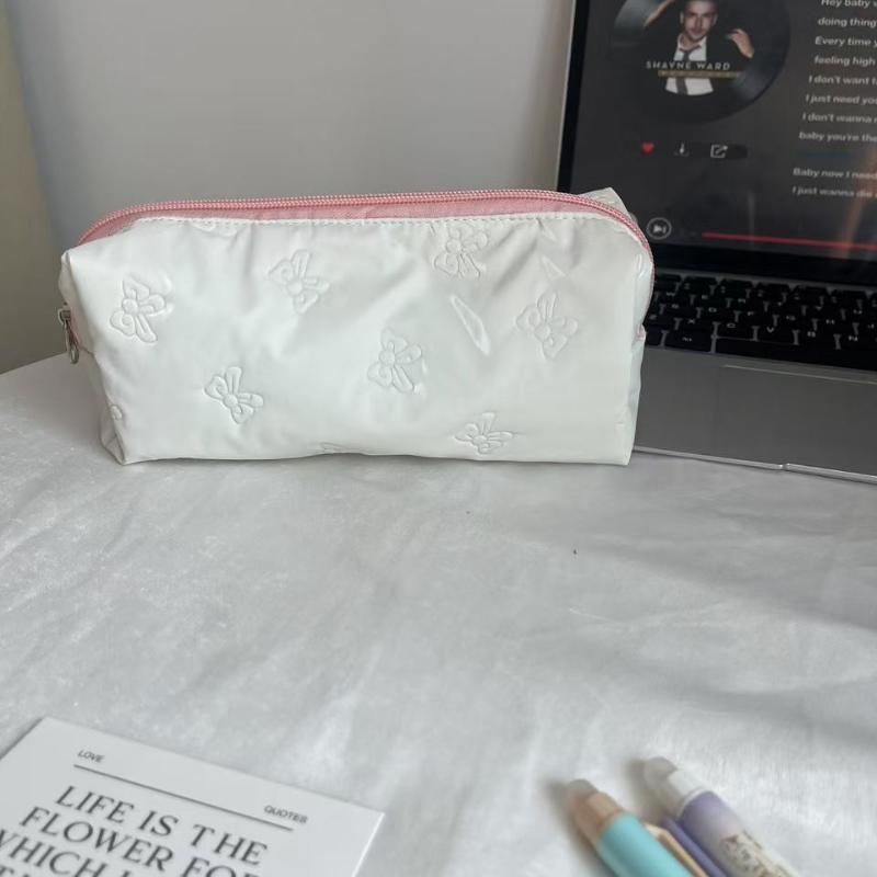 Silberner Ballettstil Niedliche Schleife Große Kapazität Federmäppchen Schüler Schreibwaren Lernmaterialien Schulanfang Kawaii Tasche