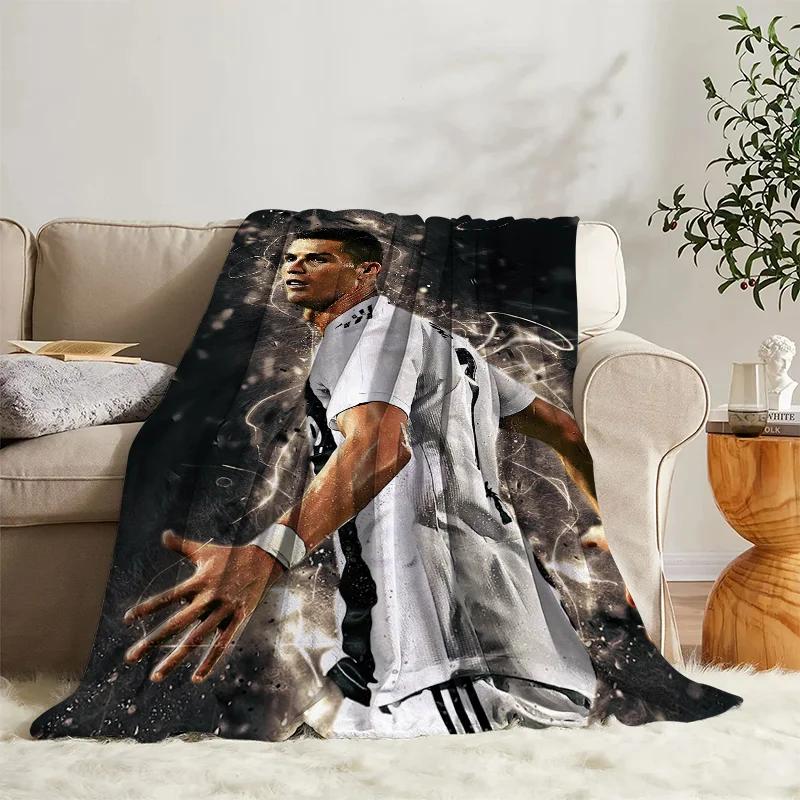Cute Blanket CR7 Ronaldo Sofa Camp Nap Bedspread Soft Bicycle Blanket Fleece Home Textile Birthday Gift Blanket Bedroom Decor