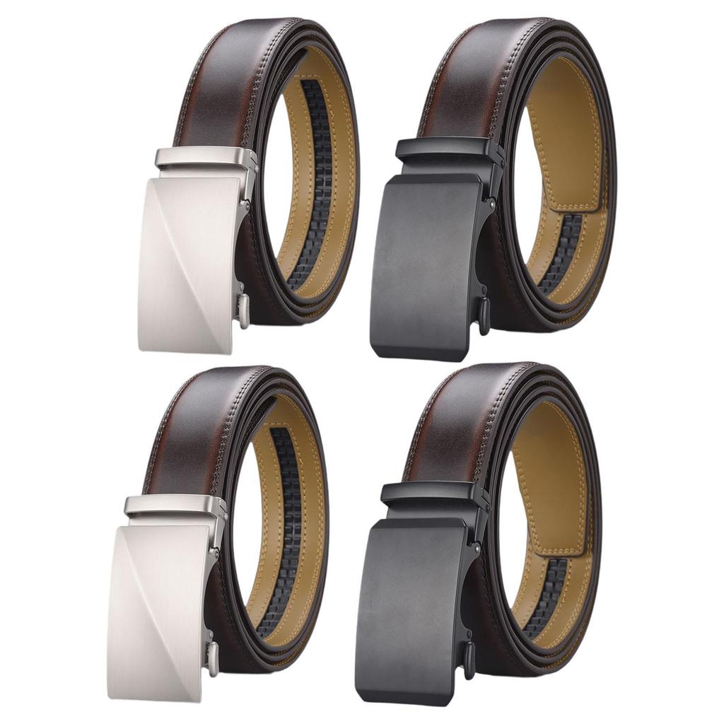 Men's Leather Belt Waist Belt Slide Belt for Jeans Clothing Accessories Suit