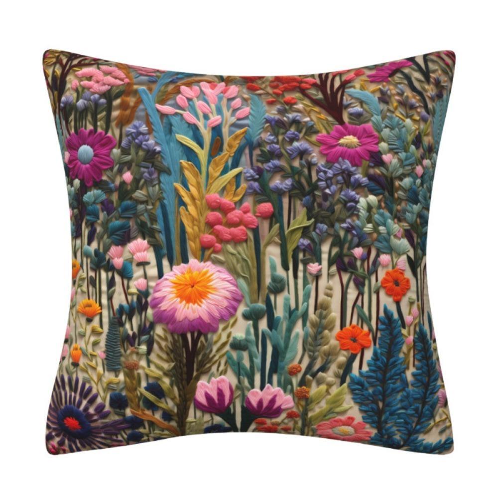2D Floral Flowers Patters Pillowcase 45x45cm Rose Pattern Sofa Cushion Cover Lifelike Sunflower Pillow Cloth Cover Home Decor