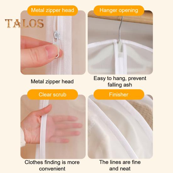 5Pcs Clothes Hanging Dust Covers Insect-Proof Transparent Fully Enclosed Clothing Protector Suit Coat Storage Bags