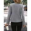 Women's Casual Black Jacket - Relaxed Fit Round Neck Solid Color Outerwear, Machine Washable & Dry Cleanable,