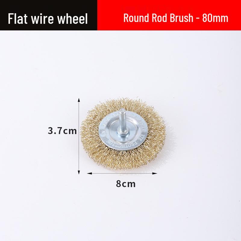 Electric Wire Brush Head with Handle for Rust Removal - 6mm Grinding Wheel Attachment
