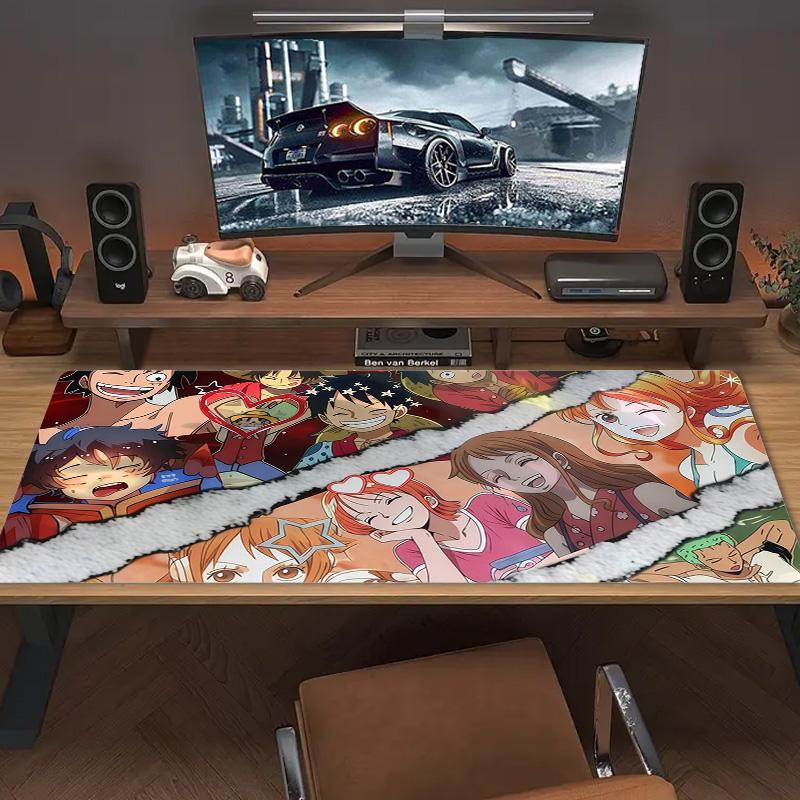 One Piece3 Print  Cushion Non-slip Laptop Tablet Big Mousepad XXL Mat Mini PC Playmat With Lock edge