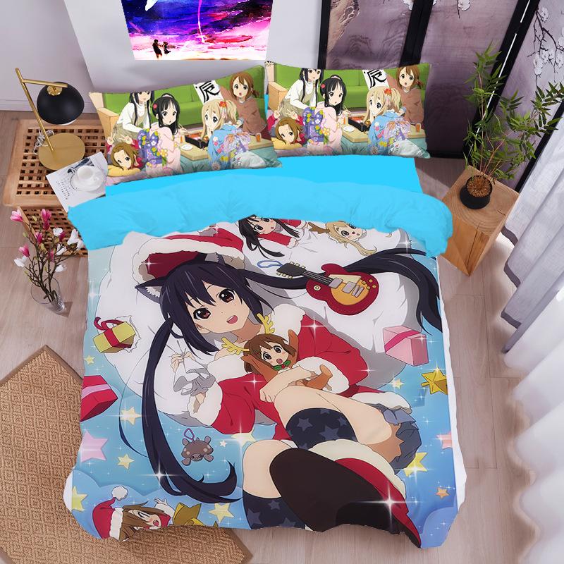 Ho-kago Tea Time Bedding Set Yui Hirasawa Duvet Cover Set,Soft And Breathable,All-Season Universal Gifts for Children girls boys