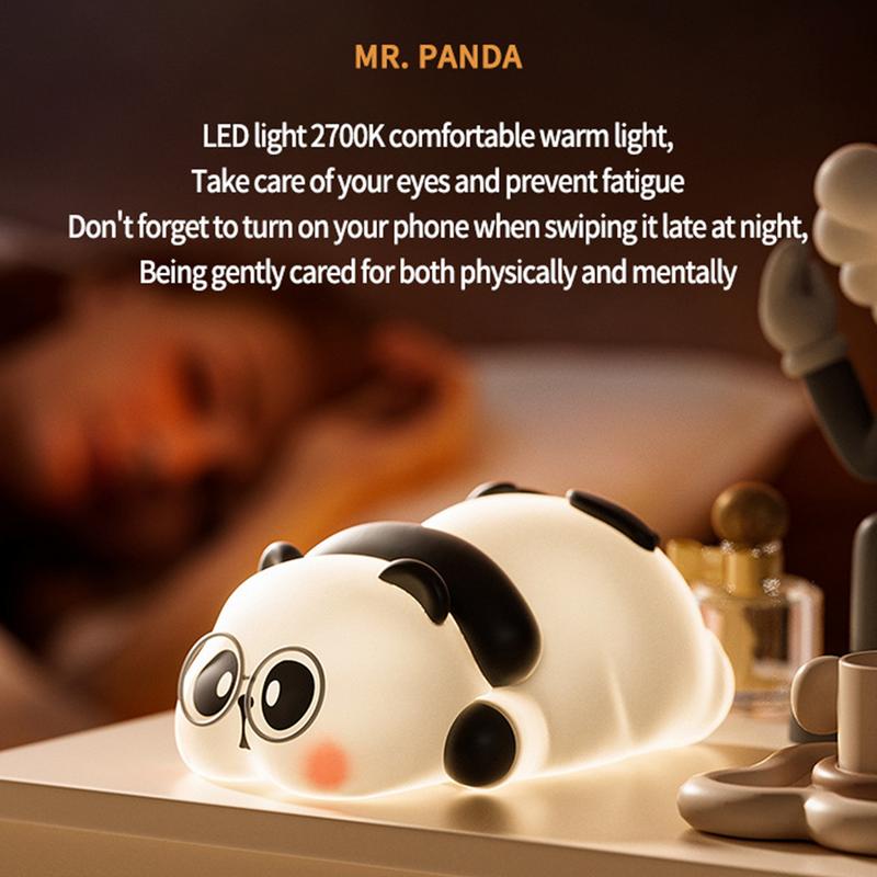 Silicone Panda Light LED Panda Night Light For Kids Sleep 3 Lighting Modes Touch Control Nursery LED Mood Lamp For Toddler Baby