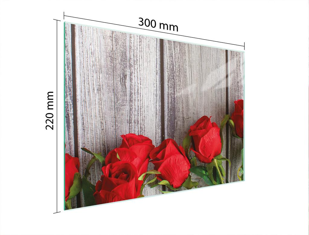 GLAS-SCHNEIDEBRETT 30x22 ROSEN
