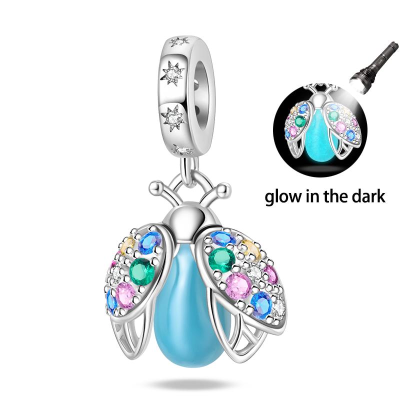 925 Silver Color Luminous Planet Spacecraft Astronaut Firefly Charms Beads Fit Qikaola 925 Bracelets DIY Christmas Jewelry Gifts