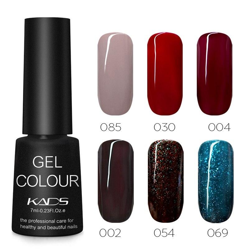KADS 6pcs/set 7ml Nail Gel Polish UV Gel Polish Soak Off Nail Varnish Kits Semi Permanent LED Nail Gel Lacquer Manicure Nail Art