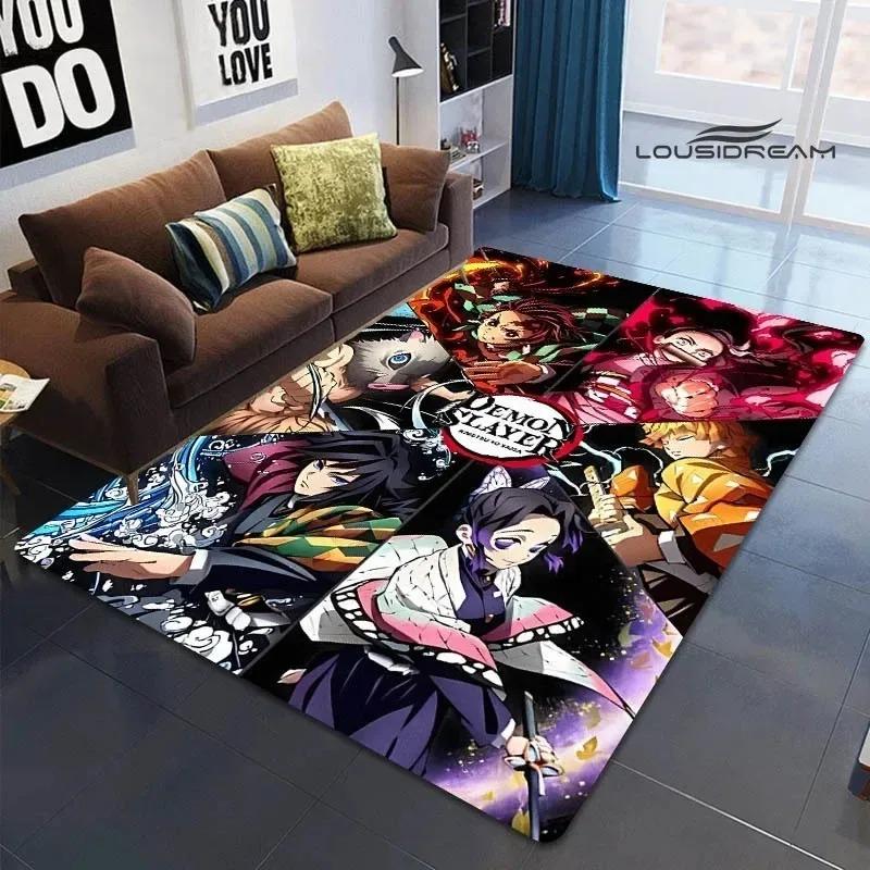 Demon Slayer Printed Carpet for Living Room Decoration Japanese Anime Bedroom Area Rug Non-slip Home Bathroom Floor Mat