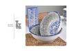 Set of 2 Large Blue & White Ceramic Bowls for Soup, Noodles, or Rice - Versatile Tableware